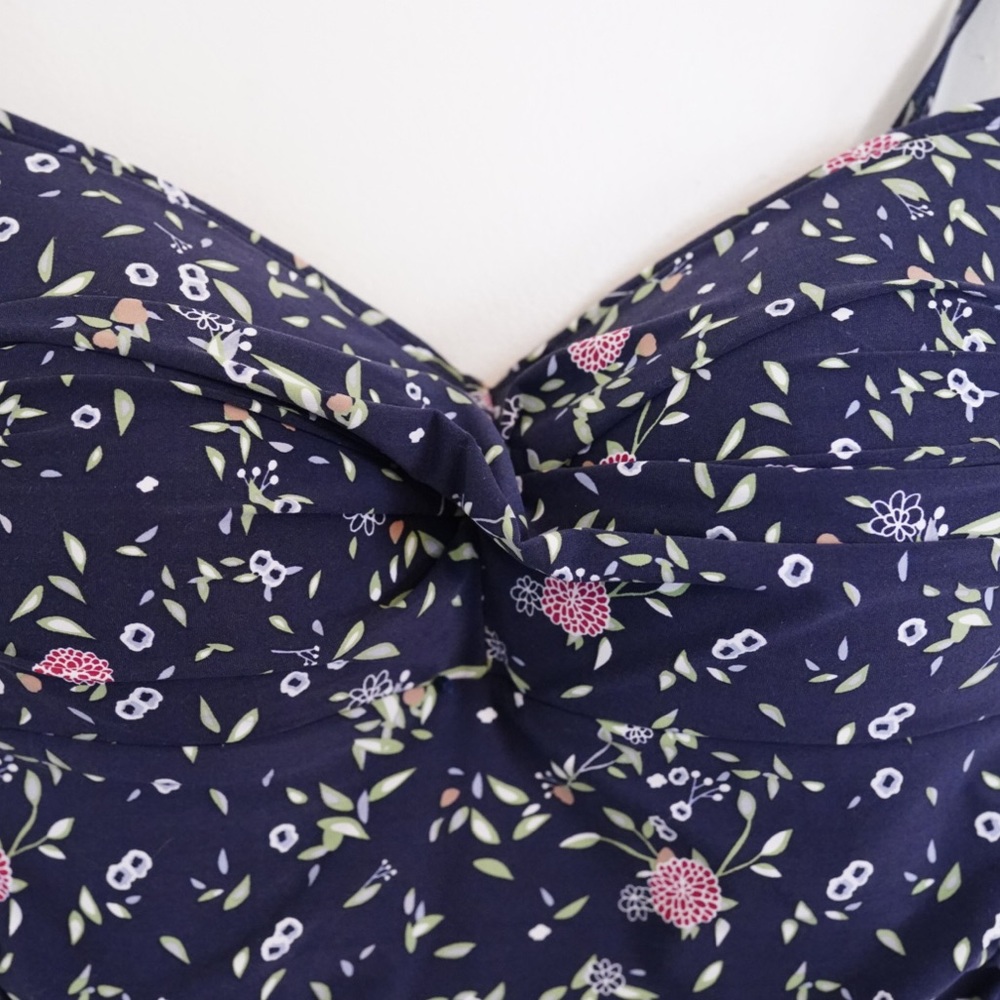 ONSHORE NAVY BLUE FLORAL ONE PIECE RUCHED SWIMSUIT - Picture 3 of 6
